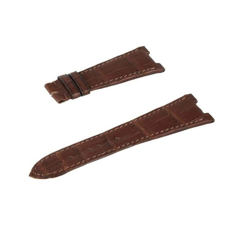 Cinturino in alligatore marrone opaco, angolazione