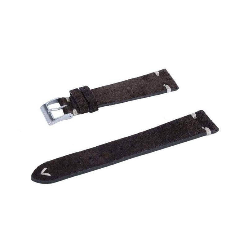 Cinturino in suede marrone scuro, angolazione